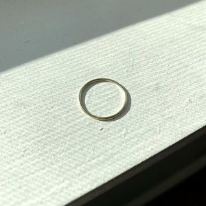 14k solid gold stacking ring | simple round band | 1mm | size 7